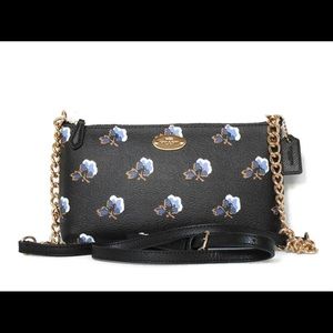 Coach Blue Bramble Tea Rose Quinn Chain Crossbody Bag